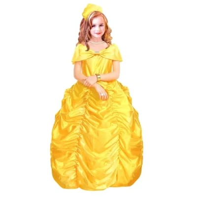 Afbeelding van Widmann Koning Prins &amp; Adel Kostuum Royal Beauty Queen Meisje Geel Maat 140 Carnavalskleding Verkleedkleding