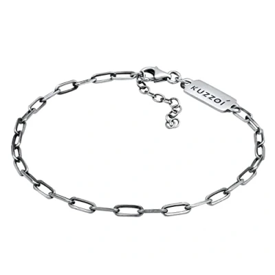 Afbeelding van Kuzzoi Basic Chain LOOK Armband, Heren, Maat: 19, Silver