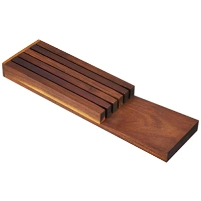 Afbeelding van Continenta Messenblok voor lade van acaciahout hoogwaardige messenhouder 5 messen afmetingen: 39 x 11 3,5 cm