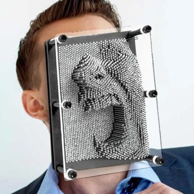 Afbeelding van MikaMax Pin Art XL 20 cm Maak je eigen vormen! Spijkerkunst DIY Zwart Spijkerspel