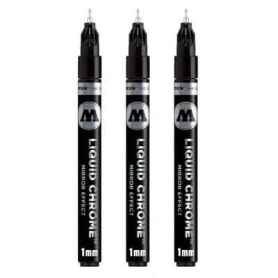 Afbeelding van Molotow Liquid Chrome Marker 1 mm Stift met zilver spiegeleffect