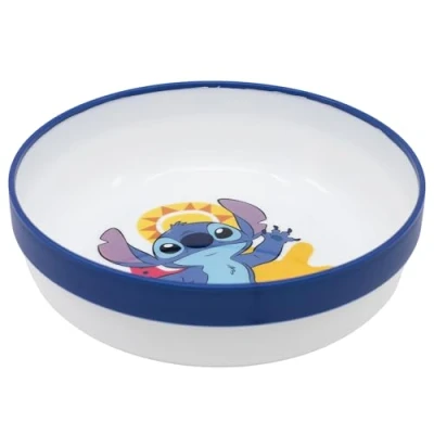 Image de Bol pour enfant réutilisable bicolore avec base antidérapante Stitch