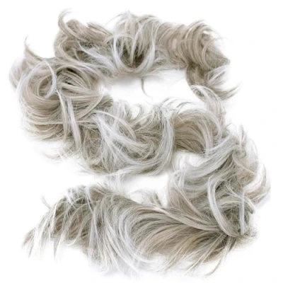 Afbeelding van CAISHA XXL Haarstukje Choucho voor het verkrijgen van volumineus opgedaan haar, krullen, knot, grijs gemengd HW31