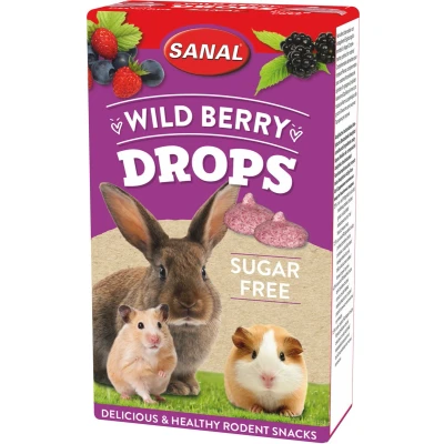 Afbeelding van Sanal Wild Berry Drops Sugar Free Knaagdiersnack 45 g