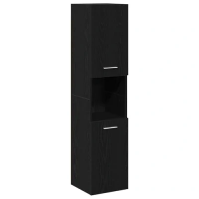 Afbeelding van vidaXL Badkamerkast Zwart Eiken Geengineerd hout 30 x 130 cm Opslag