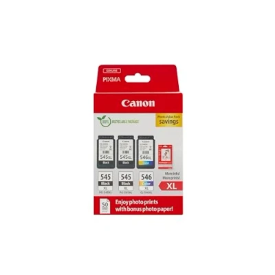 Afbeelding van Canon PG 545XL + CL 546XL photo value pack (PG / 546XL) Inktcartridge Zwart 3 kleuren