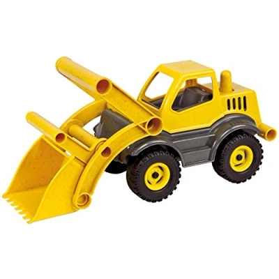 Afbeelding van Lena EcoActives 04212 graaflaadmachine, ca. 33 cm, bouwplaatsvoertuig voor kinderen vanaf 2 jaar, robuuste wiellader met handgreep en beweegbare laadschep, natuurlijke geur van