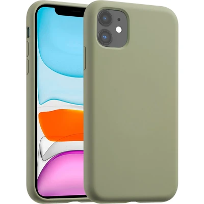 Afbeelding van Accezz Hoesje Geschikt voor iPhone 11 Siliconen Liquid Silicone Backcover MagSafe Lichtgroen