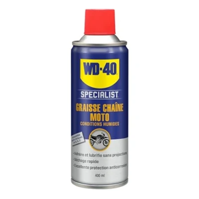 Afbeelding van WD 40 Specialist Moto Kettingvet Aerosol Ideaal voor offroad en vochtige omstandigheden Corrosiebescherming Compatibel met O ringen in , X Z 400 ml