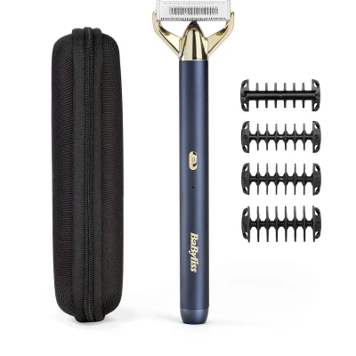 Afbeelding van BaByliss X Blade Super Metal Series 2 in 1 Scheerapparaat en Baardtrimmer OT992E Navy &amp; Gold Edition Japans Stalen Mes 100% Waterdicht Perfect voor Onderweg