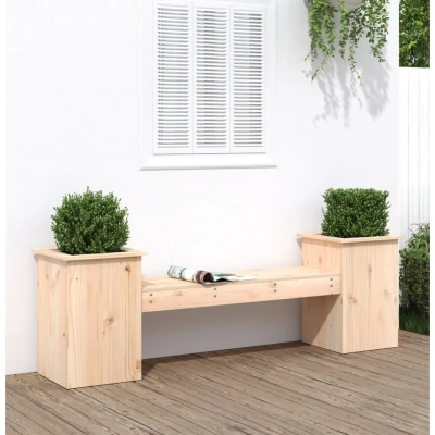 Afbeelding van vidaXL Bankje met plantenbakken 184,5x39,5x56,5 cm grenenhout