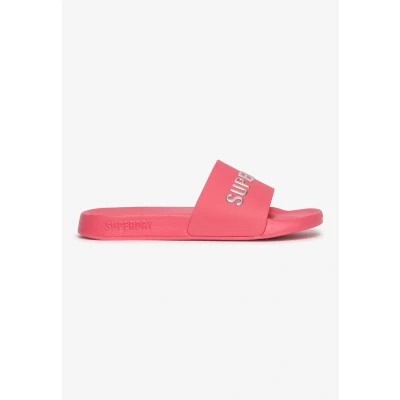 Afbeelding van Superdry Code Logo Vegan Zwembad Slide Teenslippers Dames, Actief roze