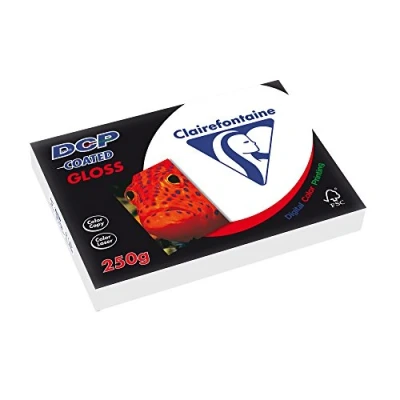 Afbeelding van Clairefontaine 6872C Premium DCP printerpapier voor intensieve kleuren, DIN A3, 29,7 x 42 cm, 250 g, 1 rij, 125 vellen, glanzend wit