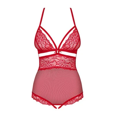 Afbeelding van Obsessive Teddy Open Kruis Erotische Body Maat S/M Rood