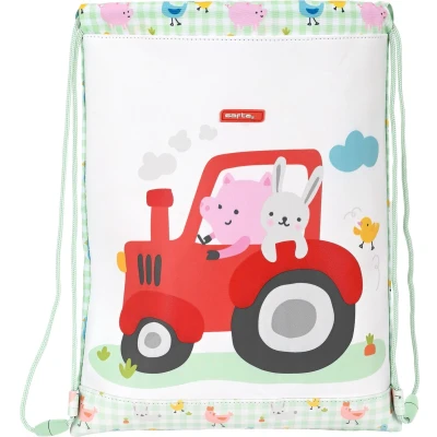 Afbeelding van Rugtas met Koordjes Safta Granja Wit Groen (26 x 34 1 cm)