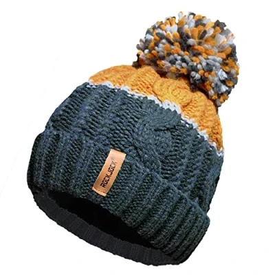 Afbeelding van RockJock Uniseks skimuts met thermische fleece voering en fleece, groenblauw/mosterd, blauwgroen, Teal mosterd