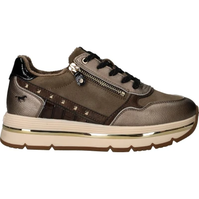 Afbeelding van Mustang Sneakers laag, Dames, Maat: 37, Taupe Hoogwaardig imitatieleer