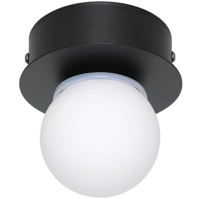 Afbeelding van EGLO Mosiano Plafondlamp Wandlamp Badkamer LED Ø 11 cm Zwart/Wit