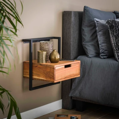 Afbeelding van Hoyz Hangend Nachtkastje 1 Lade Air Solid Bruin