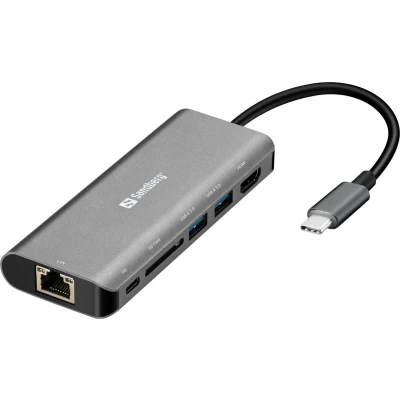 Afbeelding van Sandberg USB C Dock HDMI+LAN+SD+USB,61W