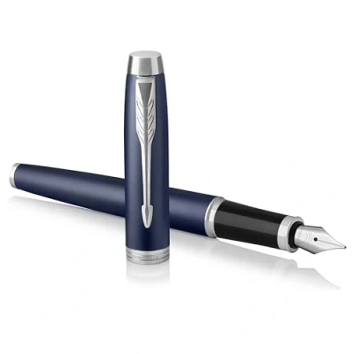 Image de PARKER IM Stylo plume, bleu mat, encre bleue, Coffret cadeau