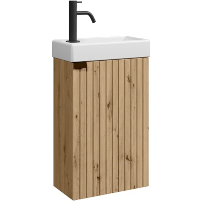 Afbeelding van Badplaats Toiletmeubel Bosco 40 x 22 cm Eiken Fonteinmeubel met Wastafel