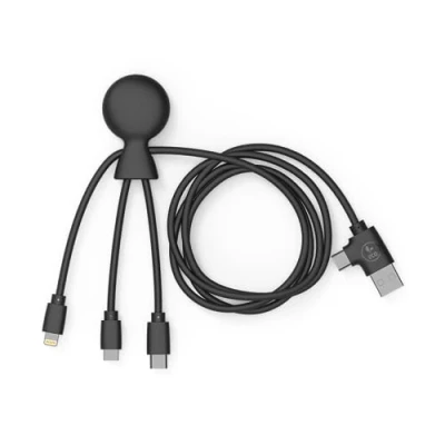 Afbeelding van Xoopar Mr Bio LONG kabel Zwart Multi USB Micro C Lightning multiconnectorkabel