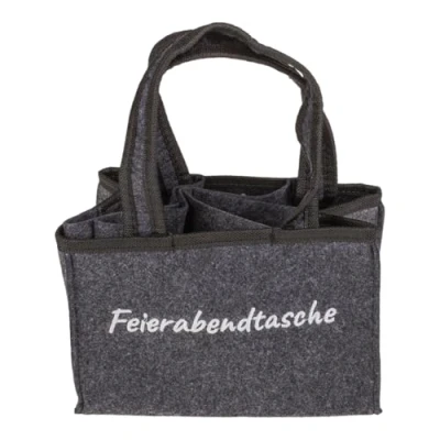Afbeelding van Flessenhouder voor 6 flessen, biertas, flessenhouder, avondtas, grijs, flessenzak, grijs., Flessenzak