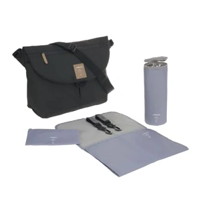 Afbeelding van Lässig Luiertas met accessoires/Green Label Manu Messenger Bag zwart 1102006000