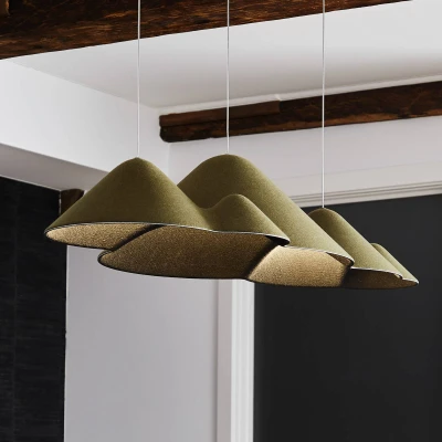 Afbeelding van LOOM DESIGN LED hanglamp Panorama groen/zwart vilt 106 cm