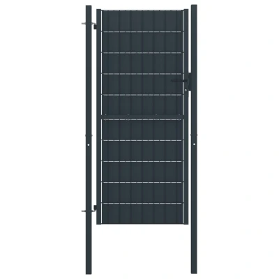 Afbeelding van Poort 100x124 cm PVC en staal antracietkleurig