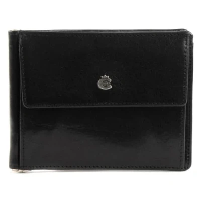 Afbeelding van Esquire Leren Dollarclip Toscana Money Clip Black Zwart