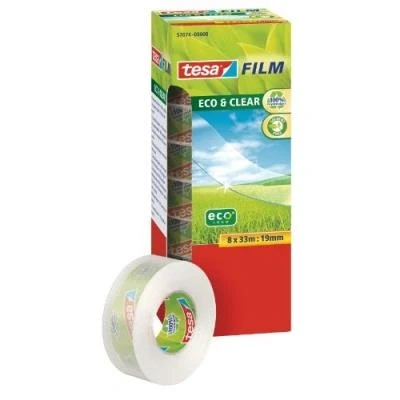 Image de Tesa 57074 00000 00 eco &amp; clear ruban adhésif x8 33 m 19 mm transparence parfaite