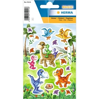 Afbeelding van Herma Stickers Dino Baby&#039;s Junior 12 X 8,4 Cm Folie 16 Stuks