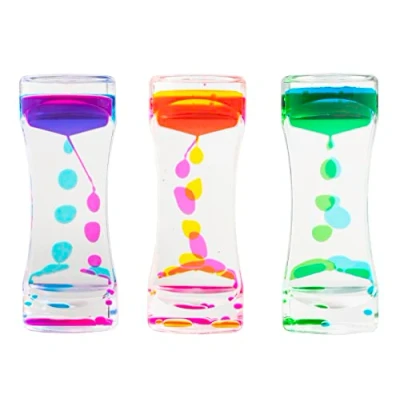 Afbeelding van Vloeibare sensorische timer, bureaudecoratie, stressvermindering, ideaal voor autisme, ADHD, stress en angst (geel roze)