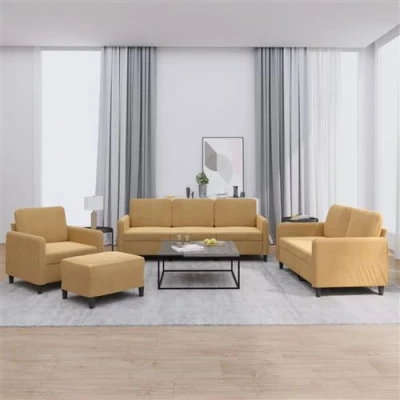 Afbeelding van vidaXL 4 delige Loungeset fluweel bruin