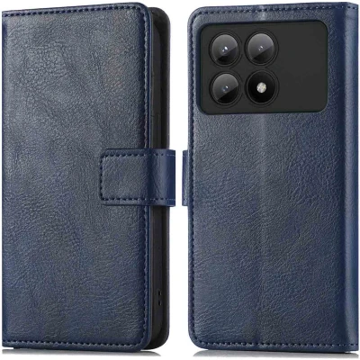 Afbeelding van iMoshion Hoesje Geschikt voor Xiaomi Poco X6 Pro Met Pasjeshouder Luxe Bookcase Donkerblauw