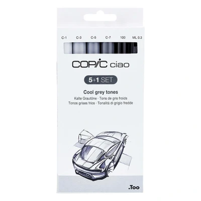 Image de Copic marqueur ciao 5+1 set, teintes gris cz22075554