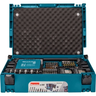Afbeelding van Boor/Bit Set 98 Delig M Box Nr1 68 Delige Schroefbitset 18 Spiraalborenset 5 Doppenset 7 Diversen Blauw