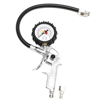 Afbeelding van Bandenvulpistool met analoge drukmeter 0 16 bar; bandenpomp manometer, 1/4&quot; snelkoppeling, analoog persluchtpistool, druktester Multistrobe