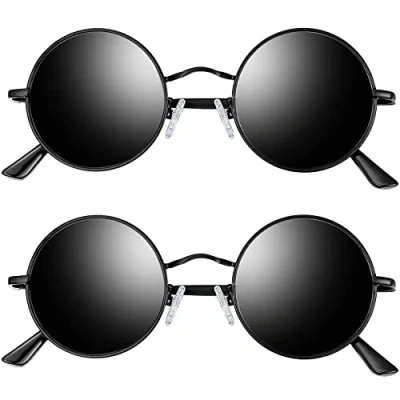 Afbeelding van Joopin Hippie Ronde zonnebril, steampunk, retrostijl, metalen frame