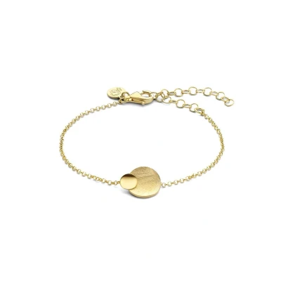Afbeelding van Casa Jewelry dames Rondje Hol armband verguld in de kleur Goud, maat: 15 20 cm