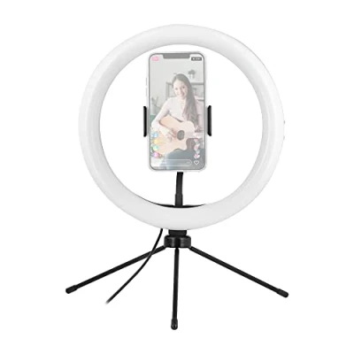 Afbeelding van T&#039;nB Invloed LED Ring 10&quot; incl. statief wit/zwart (Ringlicht), Constant licht, Zwart