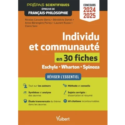 Image de Individu et communauté en 30 fiches Épreuve de français philosophie Prépas scientifiques Concours 2024 2025