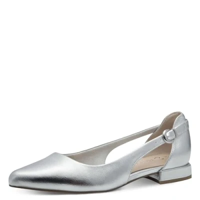 Afbeelding van Marco Tozzi Ballerina&#039;s, Dames, Maat: 39, Silver Hoogwaardig imitatieleer