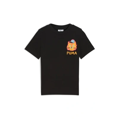 Afbeelding van Moody Cat Graphic T shirt I, Zwart, Maat 6 7Y PUMA