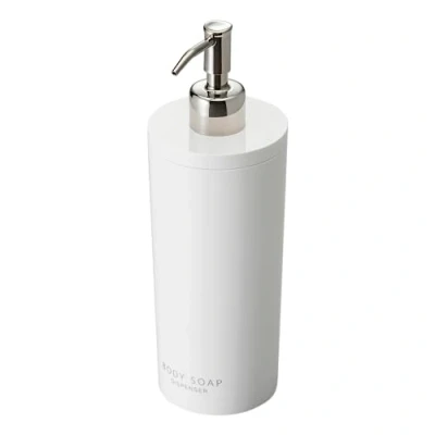 Afbeelding van YAMAZAKI home Moderne flessenpomp voor douche, wit, rond