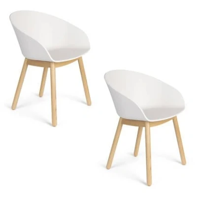 Afbeelding van Zuiver Void Eetkamerstoelen Eiken Wit Set van 2