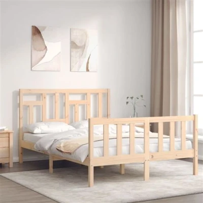 Image de vidaXL Cadre de lit avec tête 120x200 cm bois massif