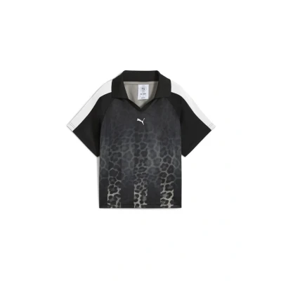 Afbeelding van T7 Leo Luxe relaxed voetbalshirt voor Dames, Zwart, Maat XL PUMA